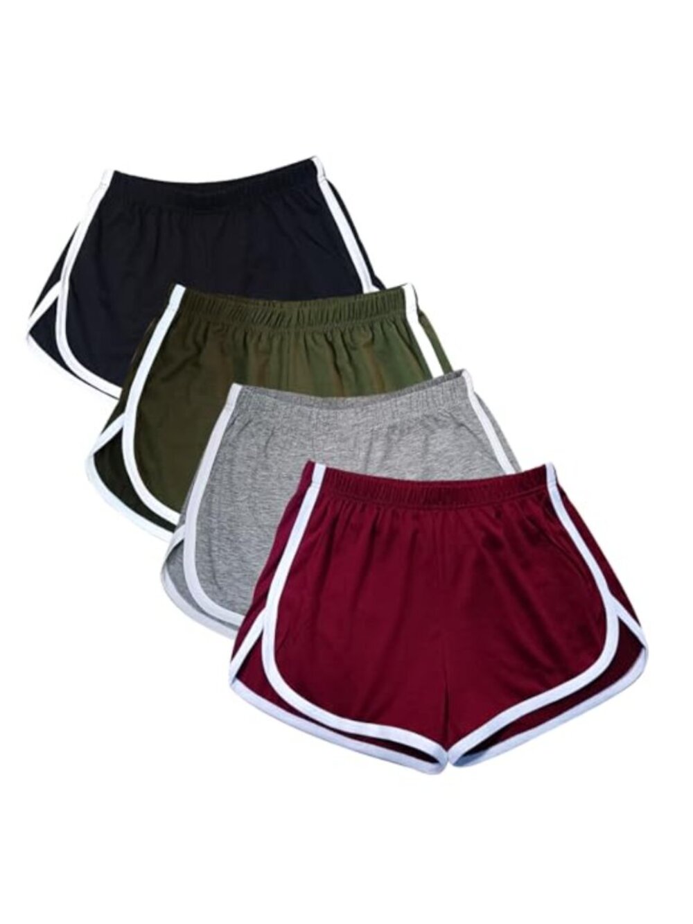 Cotton Yoga Dance Shorts Athletic Gym Dolphin Hem Pull On Summer